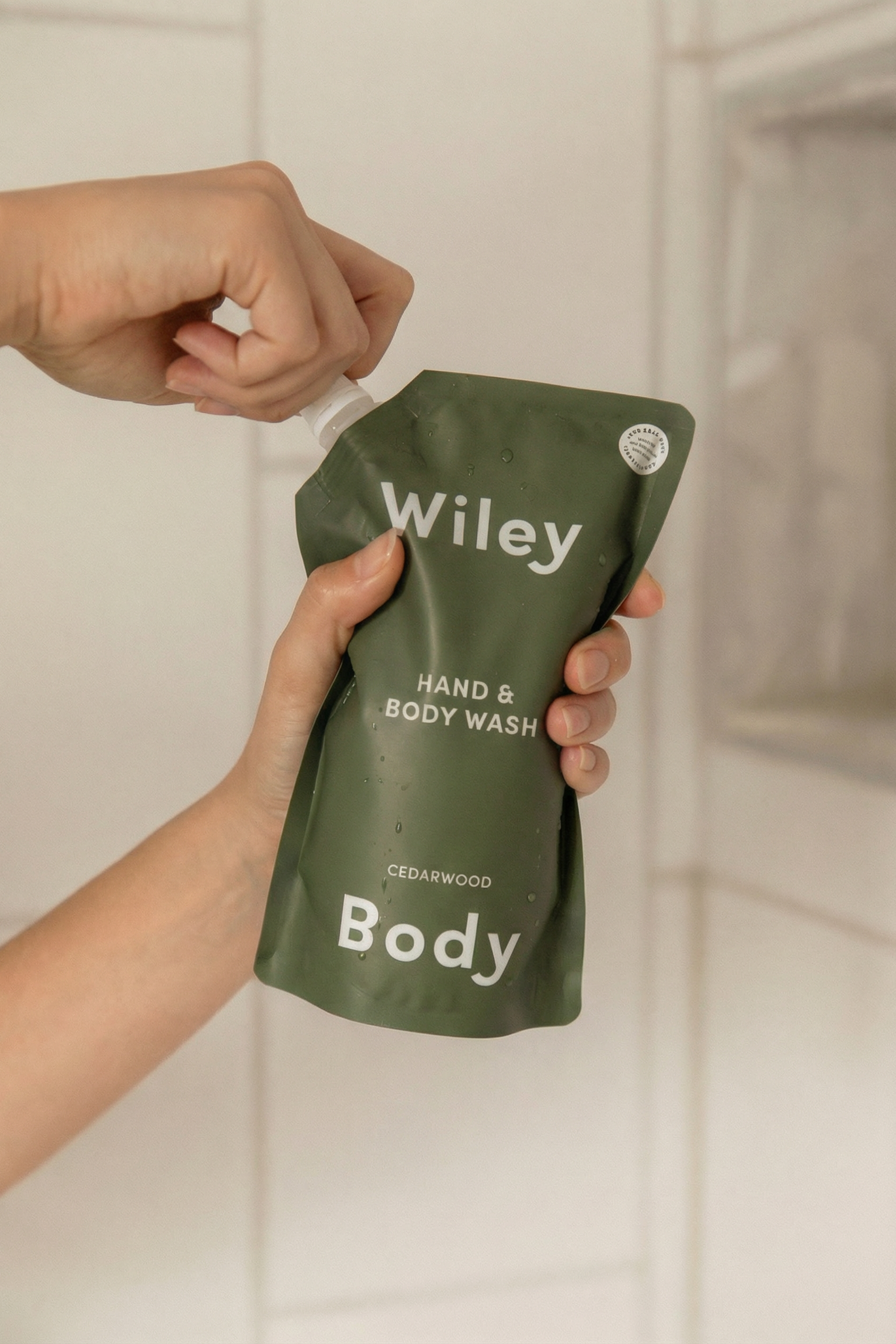 Wiley Body cedarwood hand and body wash refill pouch clean plant based body cleanser